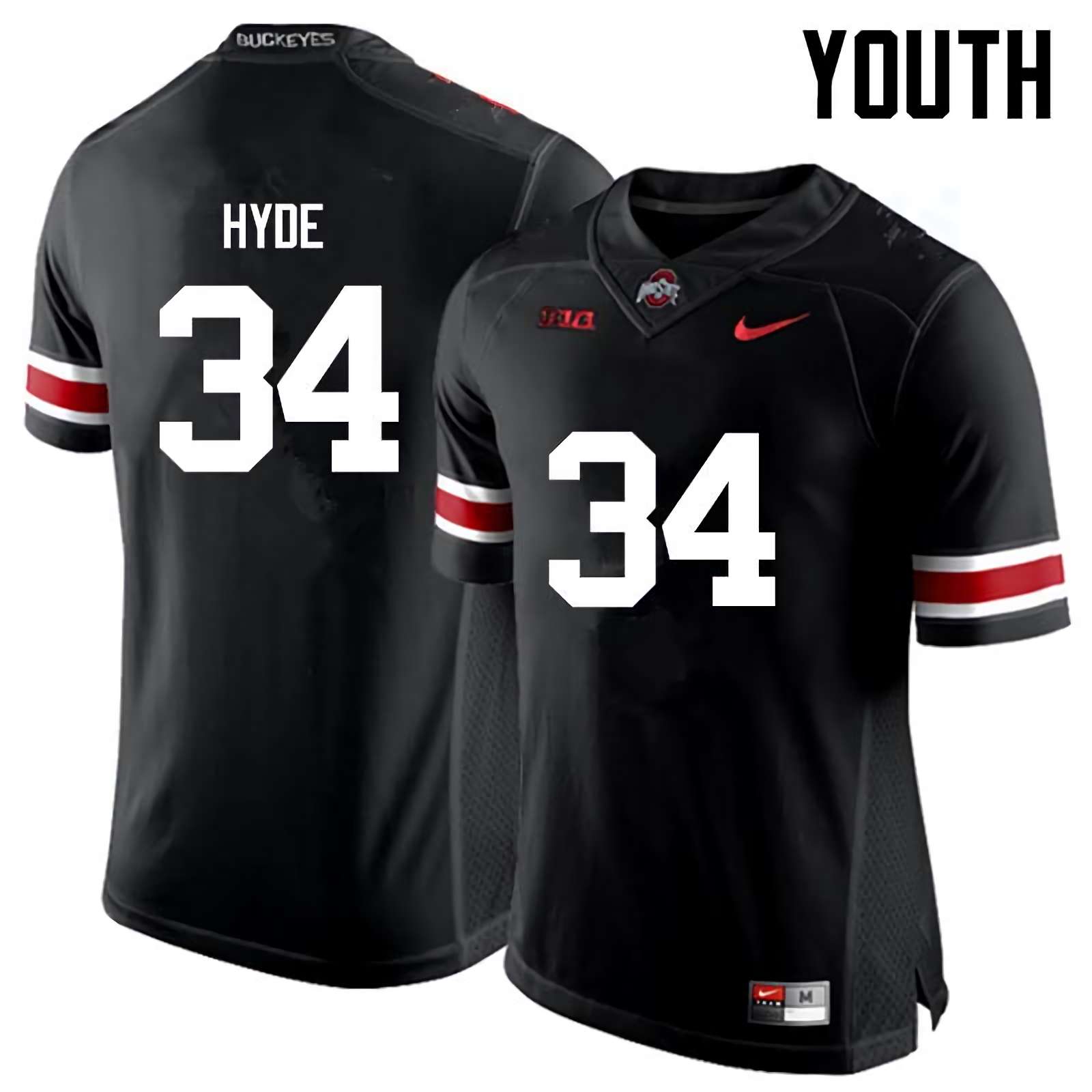Carlos Hyde Ohio State Buckeyes Youth NCAA #34 Nike Black College Stitched Football Jersey AAV6856HP